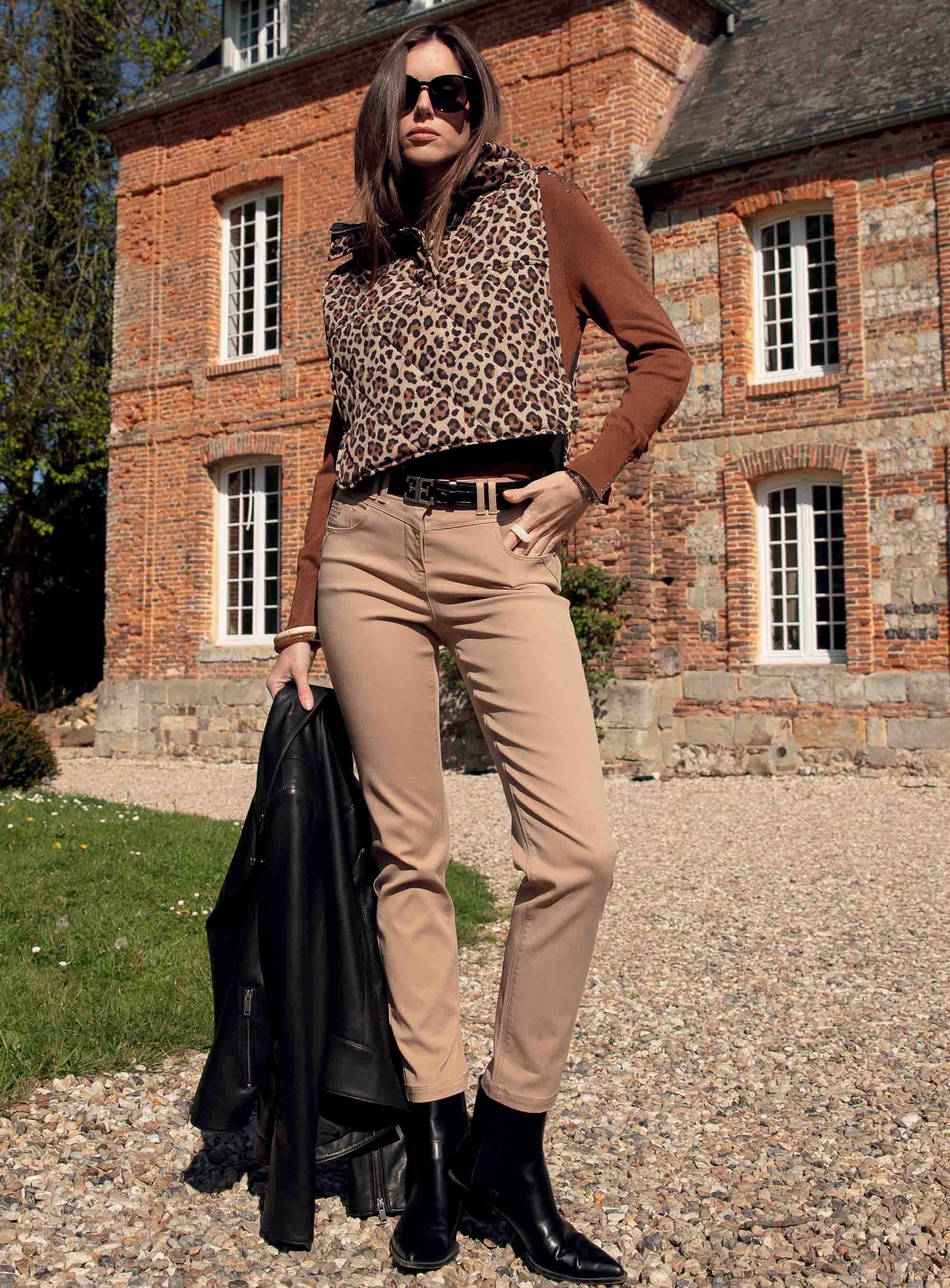 Pantalon slim beige | Elora