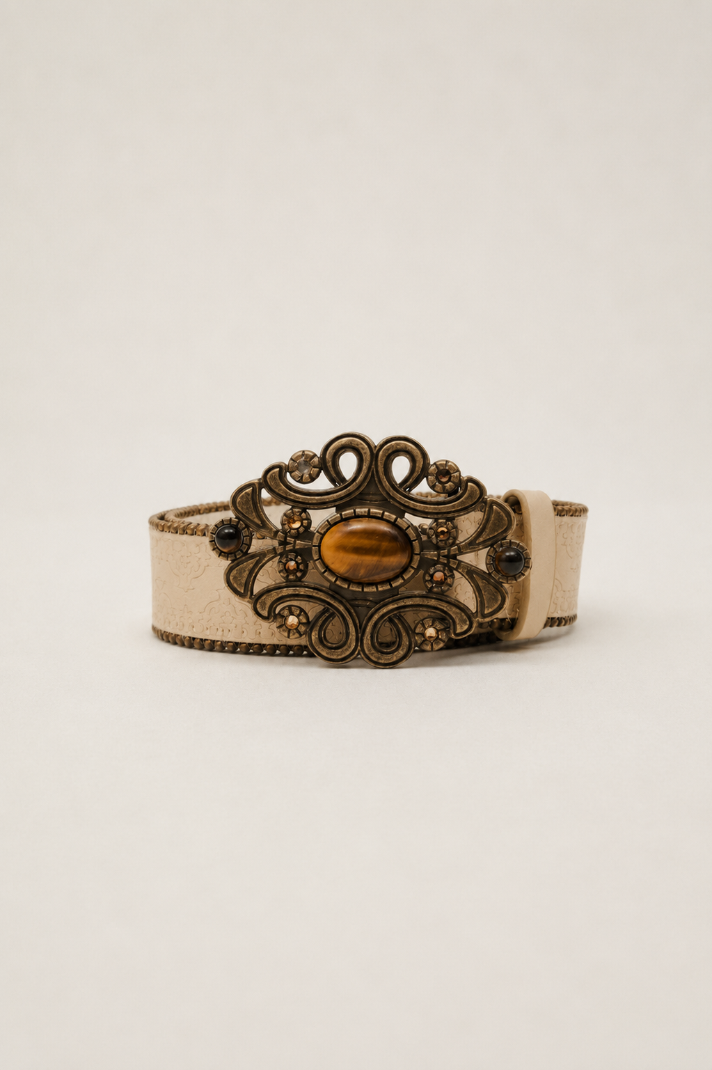 Ceinture beige boucle oversized | Elora