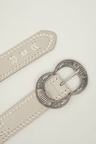 Ceinture grise cuir texturé bijou | Elora