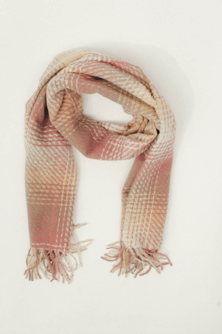 Étole carreaux rose tartan | Elora