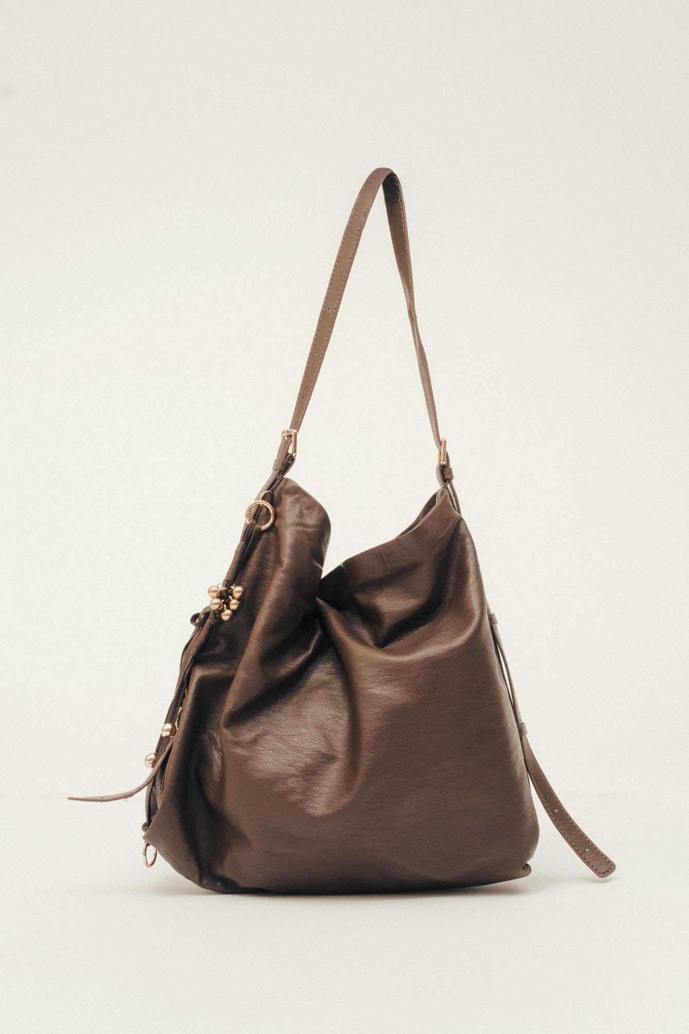 Sac shopping choco cuir patiné | Elora