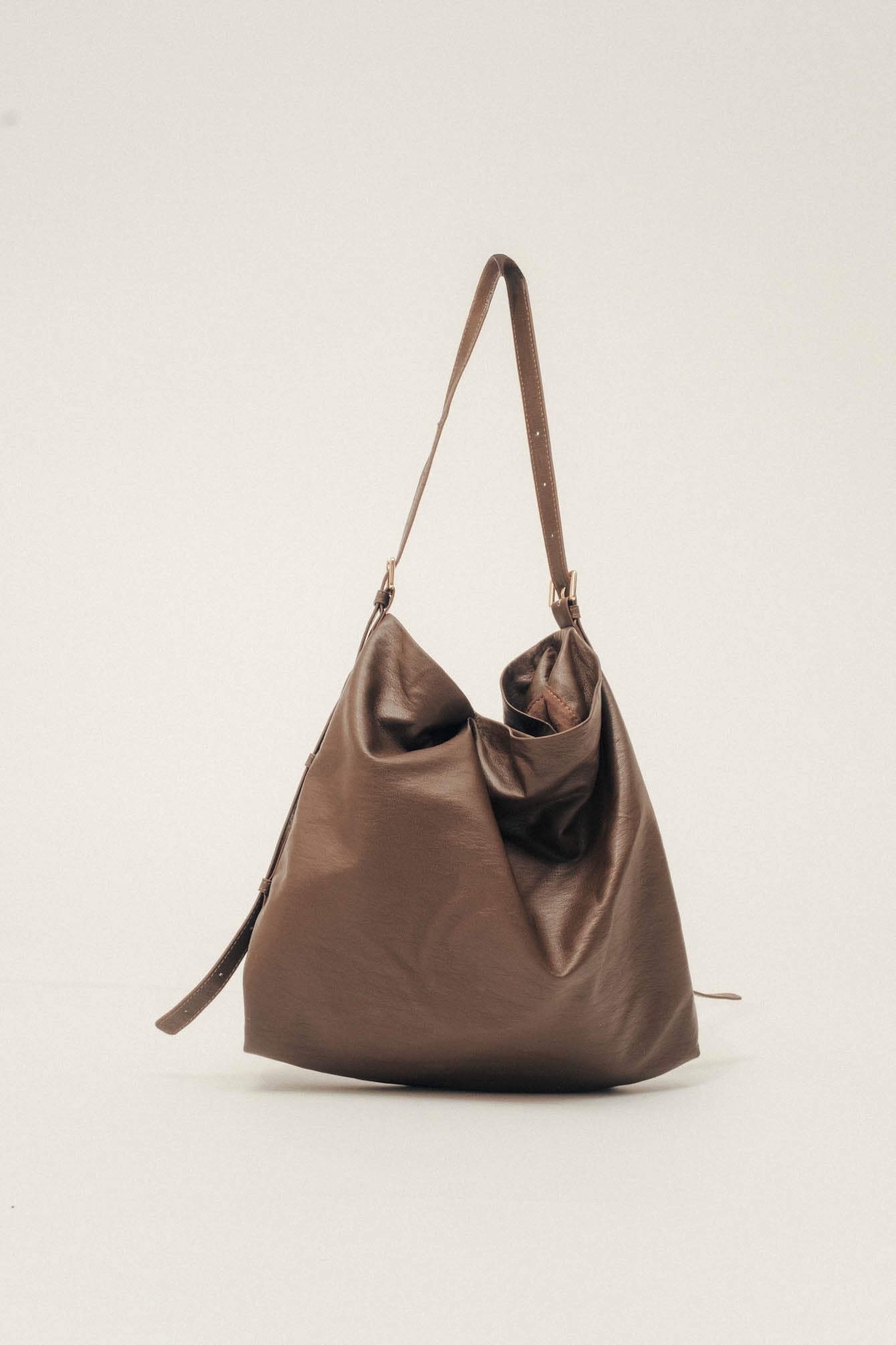 Sac shopping choco cuir patiné | Elora