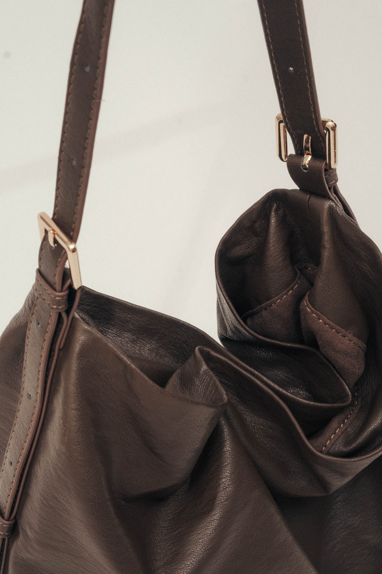 Sac shopping choco cuir patiné | Elora