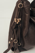 Sac shopping choco cuir patiné | Elora