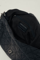 Sac denim noir matelassé rock | Elora