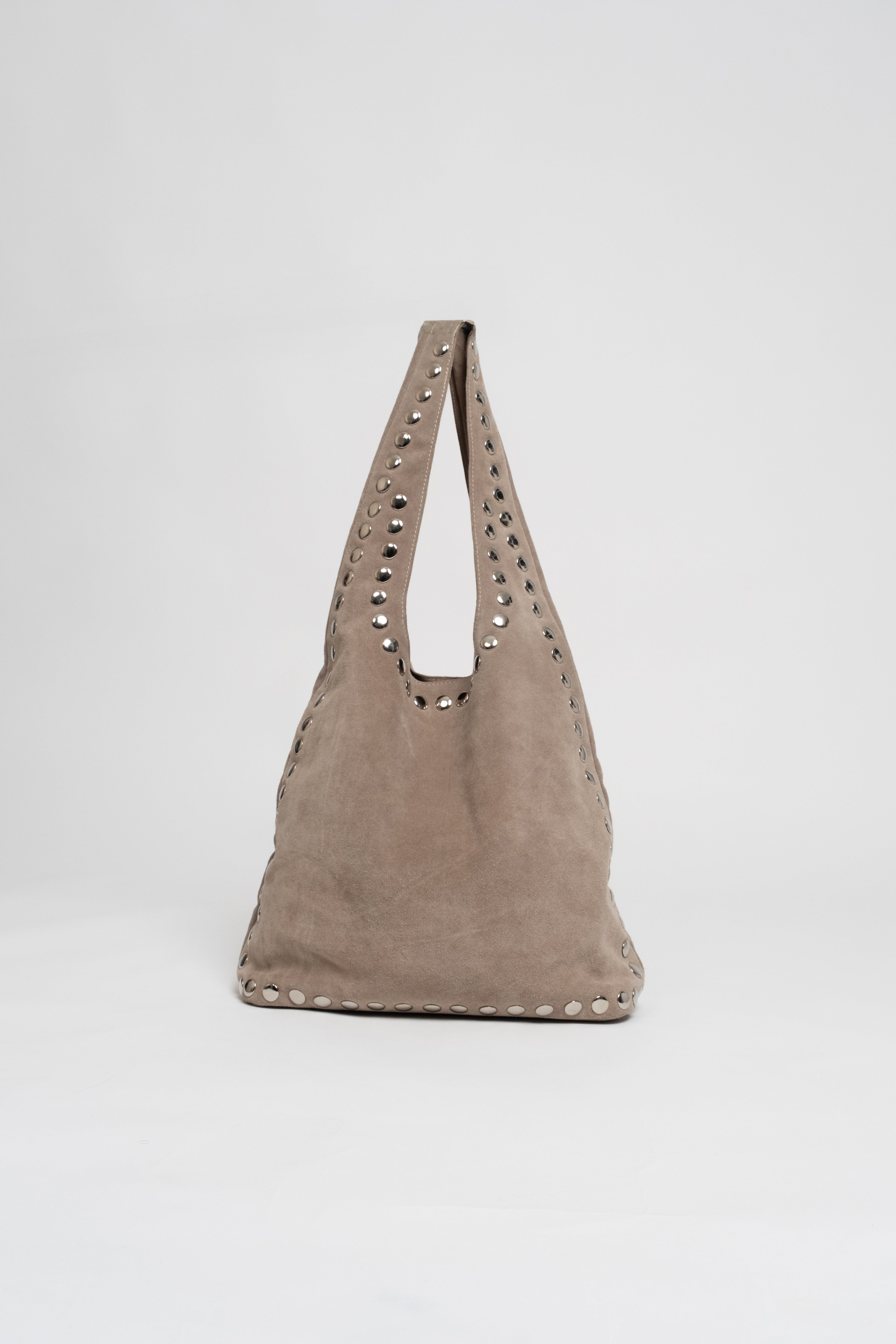 Sac besace beige daim détails métal | Elora