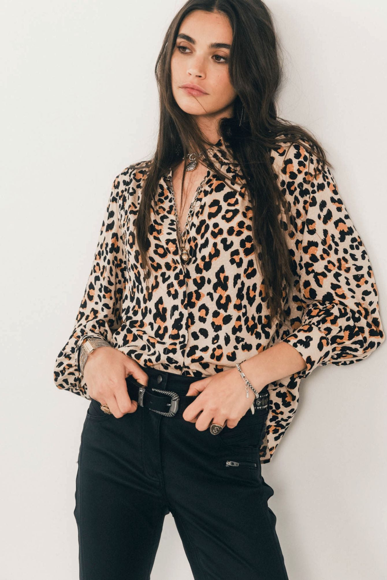 Chemise imprimé léopard bohème chic | Elora
