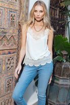 Caraco écru fluide dentelle féminine | Elora