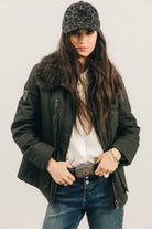Parka kaki fausse fourrure | Elora