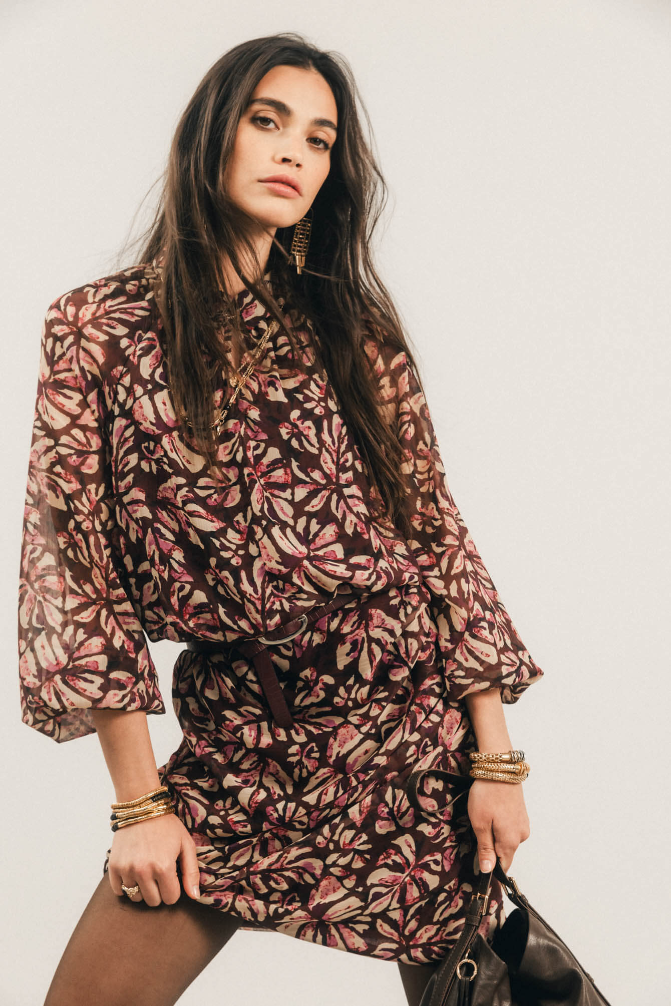 Robe imprimée florale fluide romantique | Elora