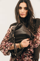 Sac shopping choco cuir patiné | Elora