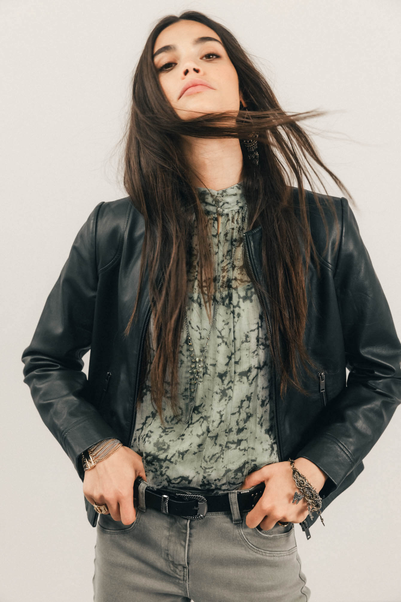 Blouse et débardeur imprimé jade | Elora