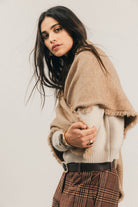 Gilet beige clous métalliques rock | Elora