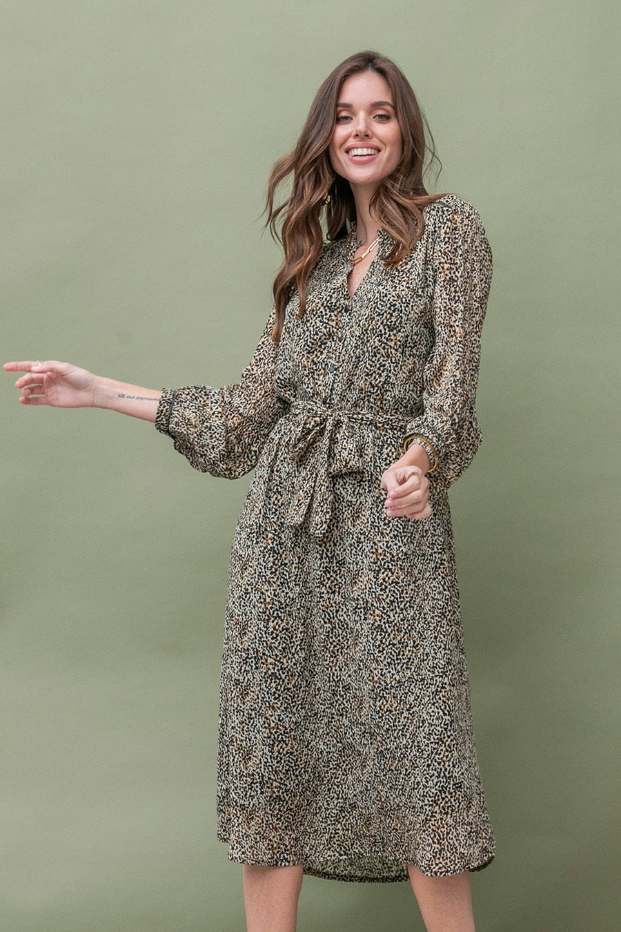 Robe longue imprimé léopard | Elora