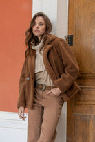 Manteau réversible coloris toffee | Elora