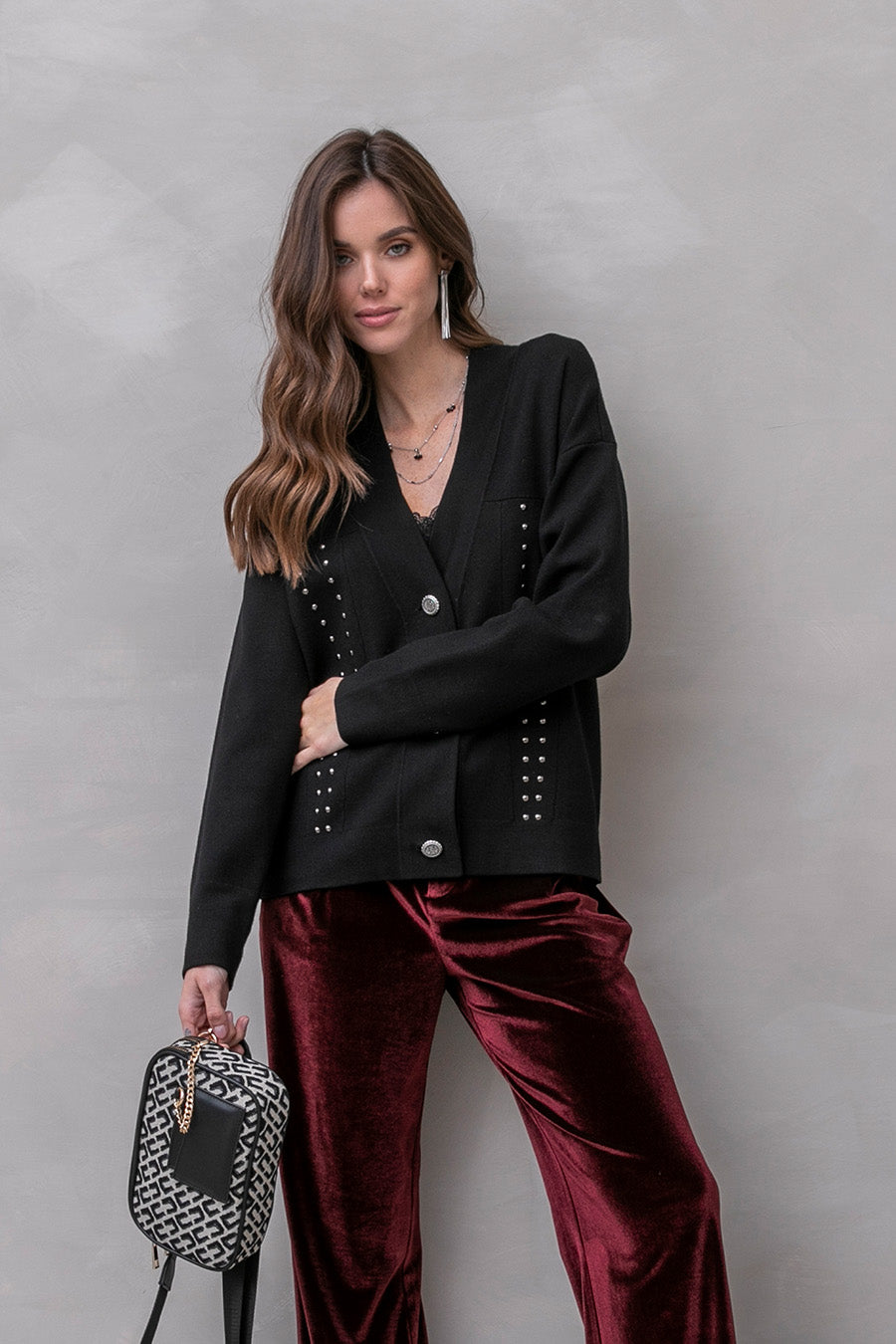 Cardigan coloris noir | Elora