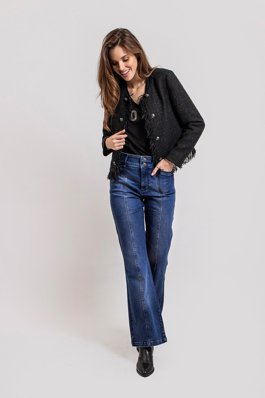 Jean flare denim bleu | Elora