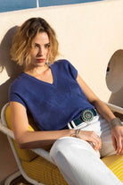 Pull lavande maille florale | Elora