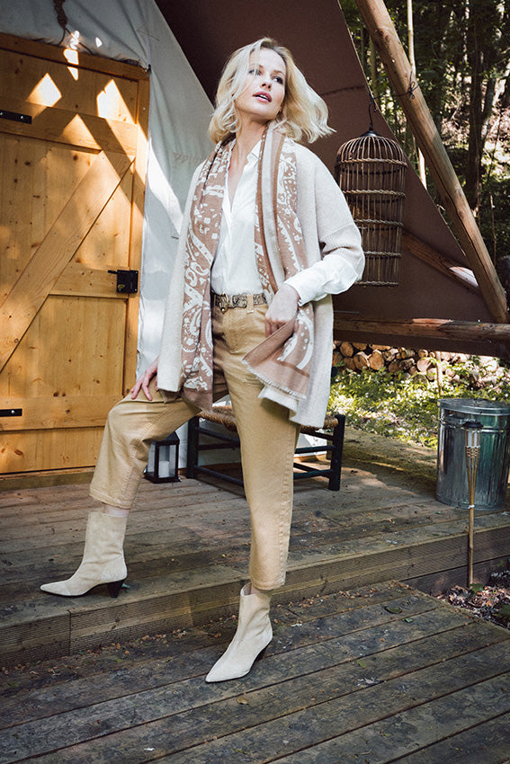 Pantalon coupe loose coloris beige | Elora