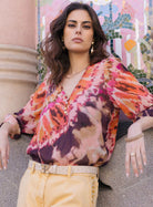 Blouse tie and dye rose et brique | Elora