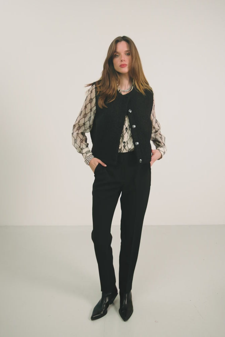 Pantalon noir cigarette chic | Elora