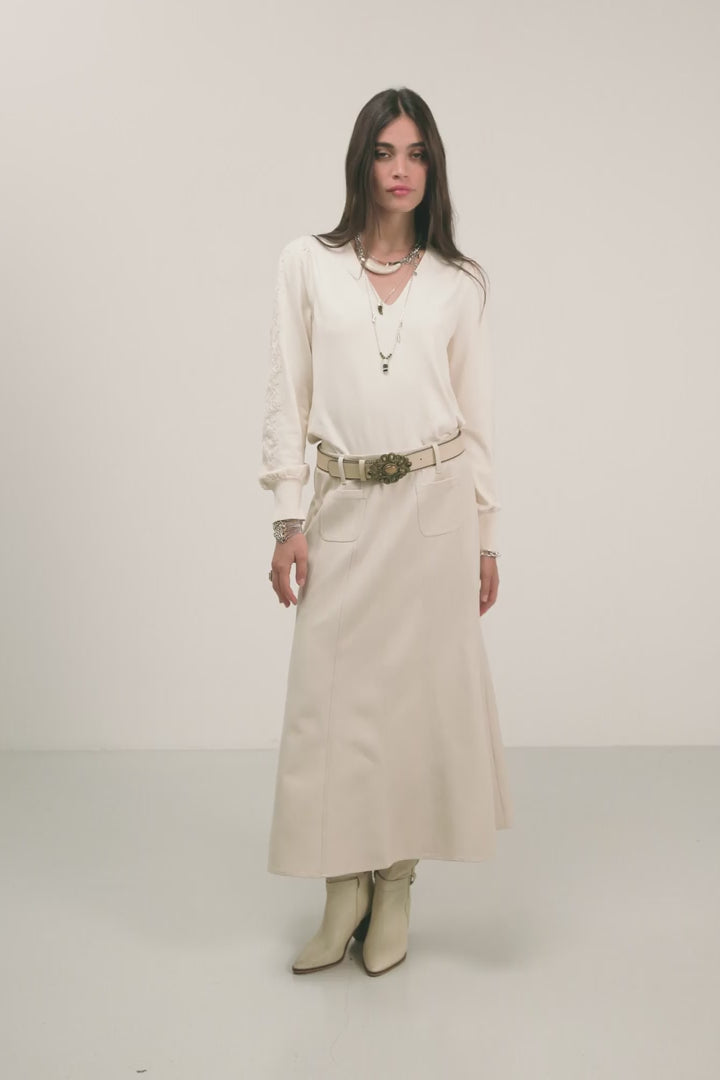 Pull crème dentelle | Elora