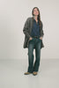 Gilet long gris chiné jacquard lurex | Elora