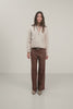 Gilet beige clous métalliques rock | Elora