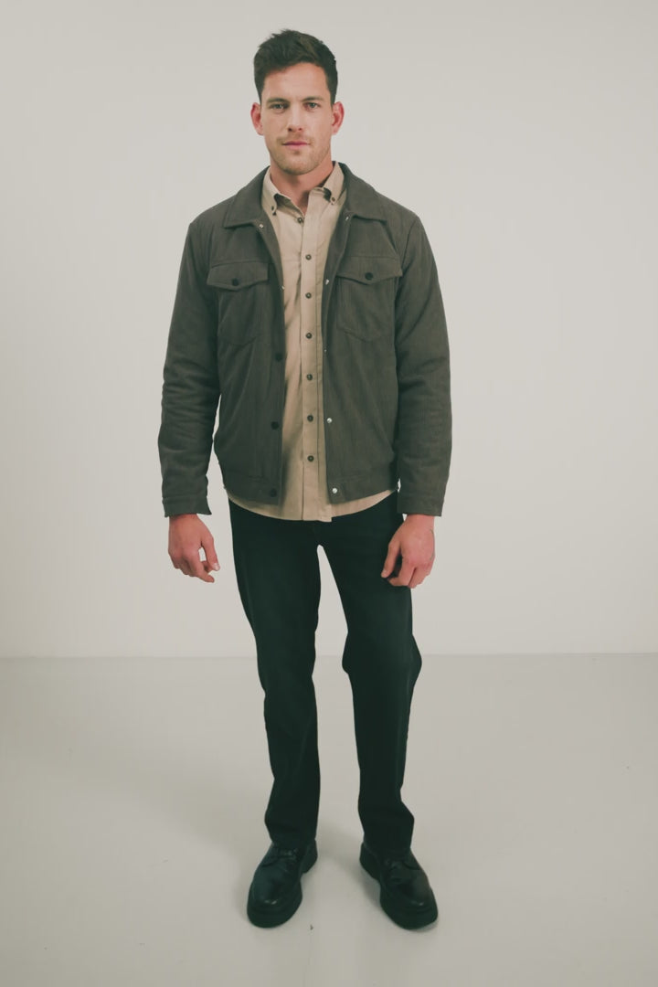 Blouson kaki velours côtelé | Elora