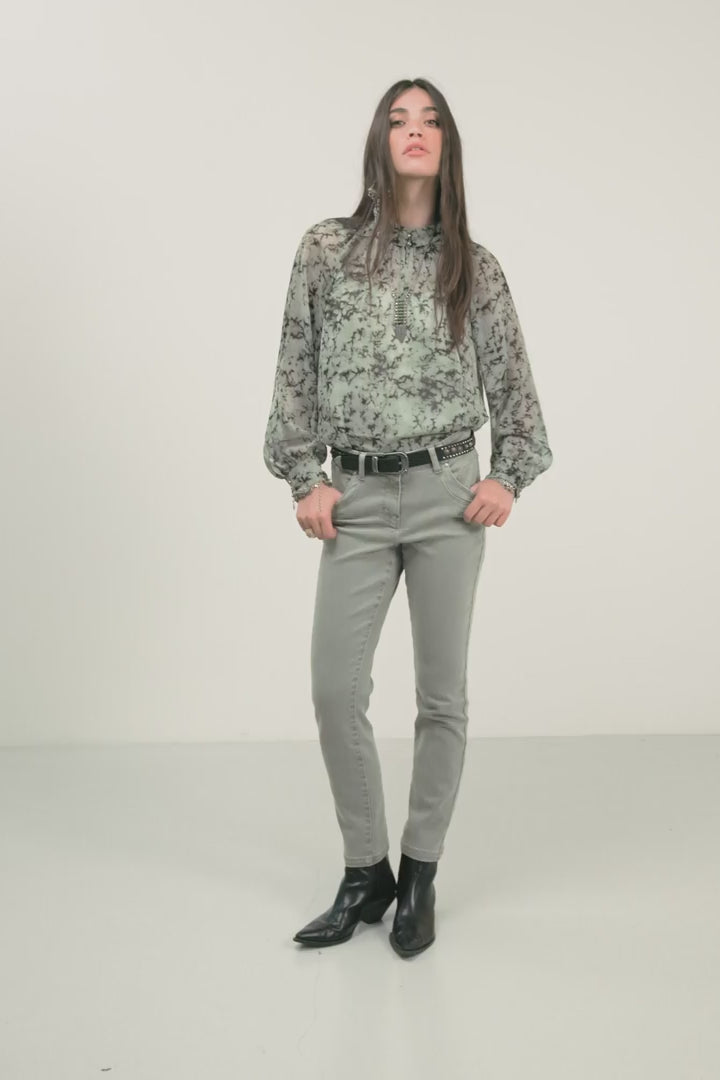 Blouse et débardeur imprimé jade | Elora
