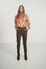 Pantalon choco suédé coupe cigarette | Elora
