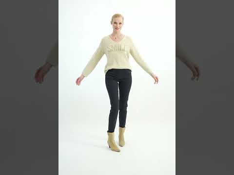 Pantalon coupe slim 5 poches coloris navy | Elora
