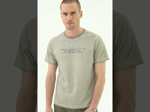 Tee|shirt à message gris clair | Elora