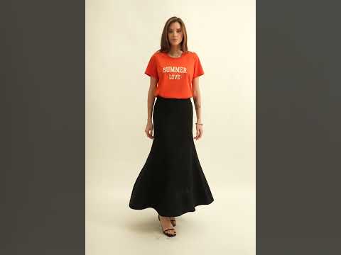 T|shirt printé orange | Elora