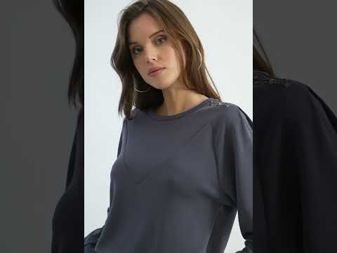 Sweat ultra doux coloris acier | Elora