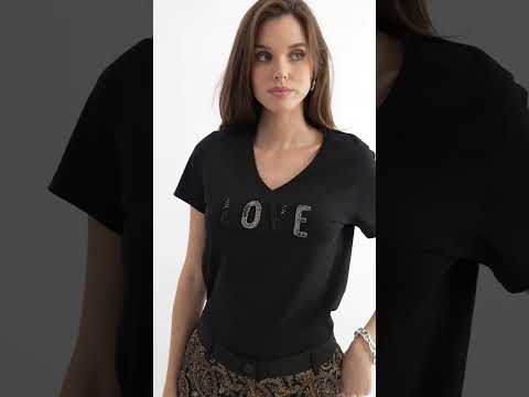Tshirt noir LOVE | Elora