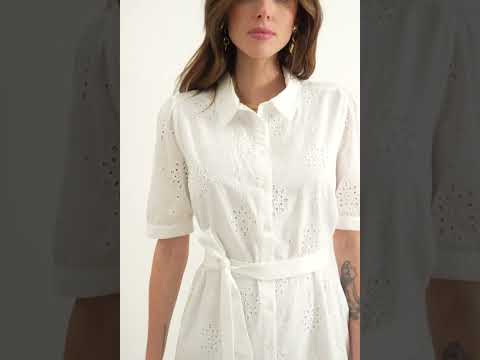 Robe broderie anglaise écrue | Elora