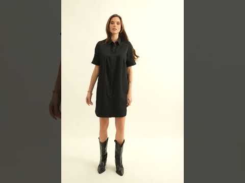 Robe chemise noire | Elora