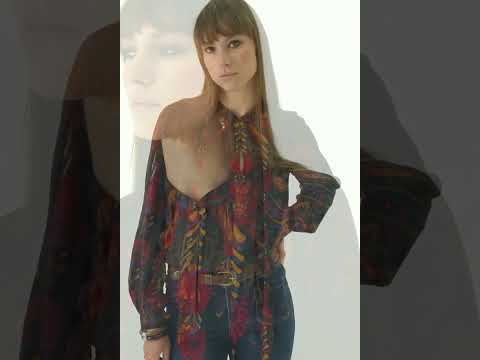 Blouse col cravate motif amérindien | Elora