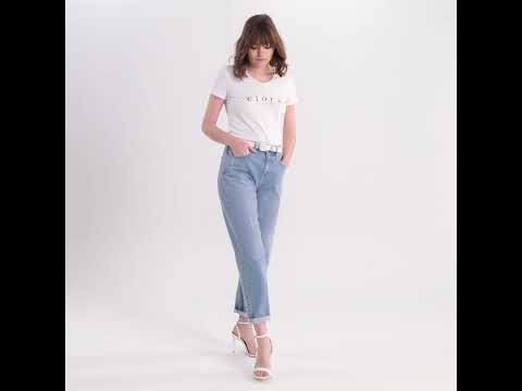 Jean mom bleu très clair | Elora