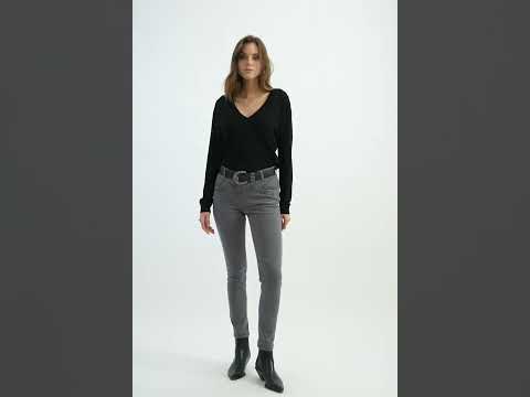 Pantalon coupe slim galbante coloris gris | Elora