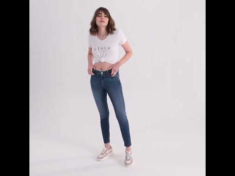 Jean slim 7/8ème bleu moyen | Elora