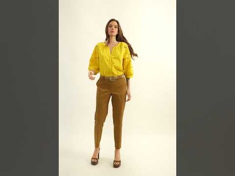 Blouse bohème en coton jaune | Elora