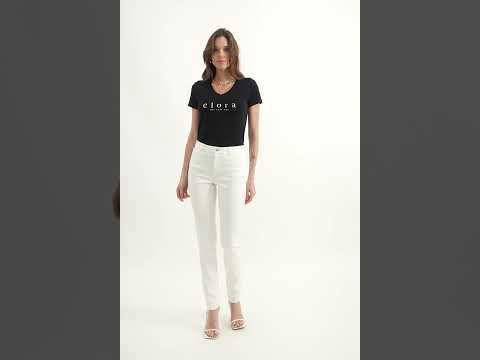 Jean slim push|up blanc | Elora