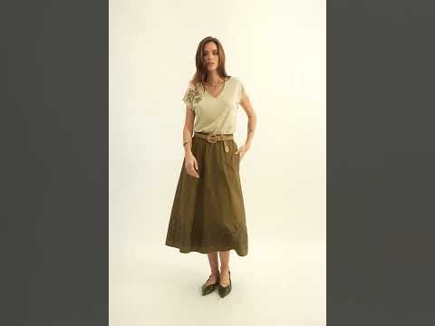 Jupe corolle olive | Elora