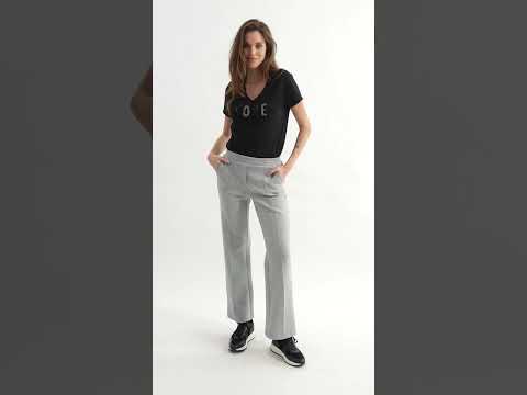 Pantalon en molleton gris clair chiné | Elora