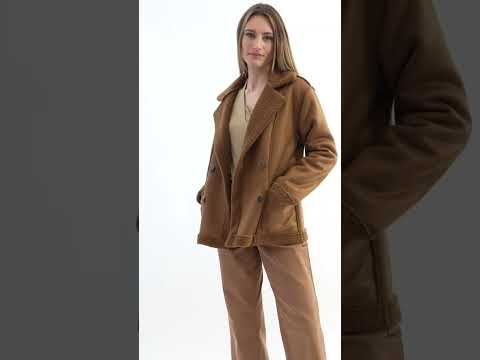 Manteau réversible coloris toffee | Elora