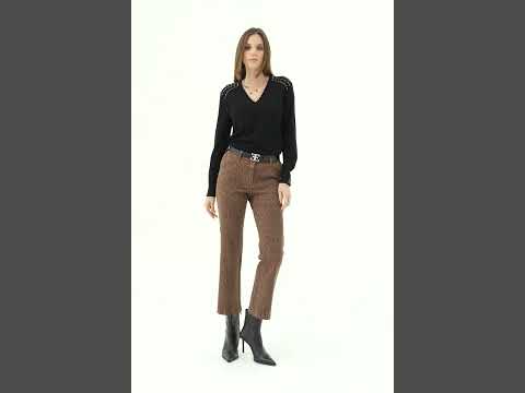 Pantalon bootcut à motif léopard | Elora