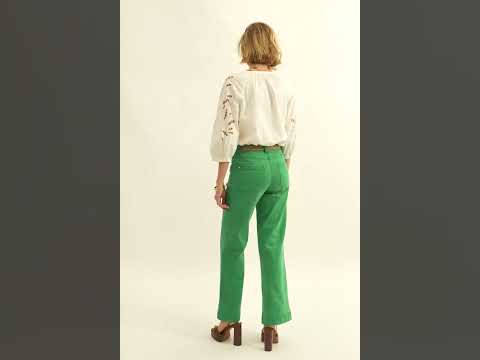 Pantalon évasé vert | Elora
