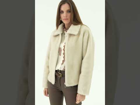 Blouson réversible beige | Elora
